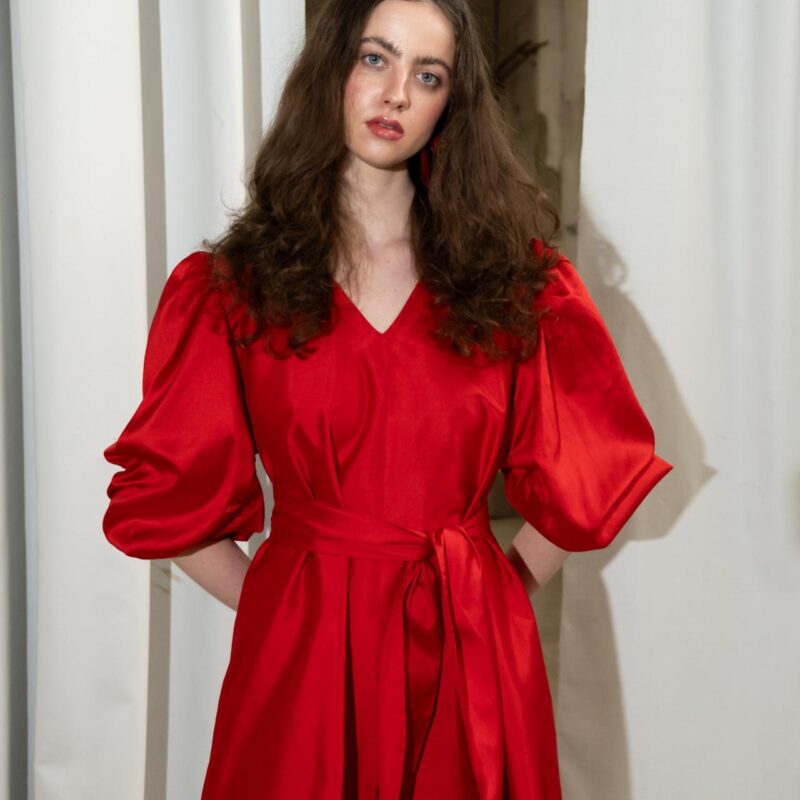 Scarlet belted dress